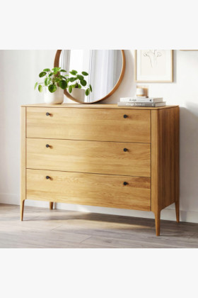 Schubladenkommode Eichenholz massiv modern naturfarben